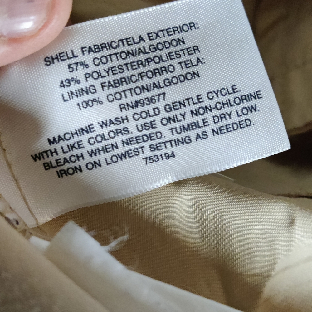 St. Johns Bay Double Breasted Lightweight Khaki Jacket / Women's L/ Nice / S57 - Picture 10 of 10